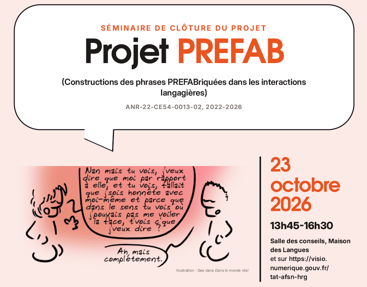 Séminaire de clôture du projet ANR PREFAB