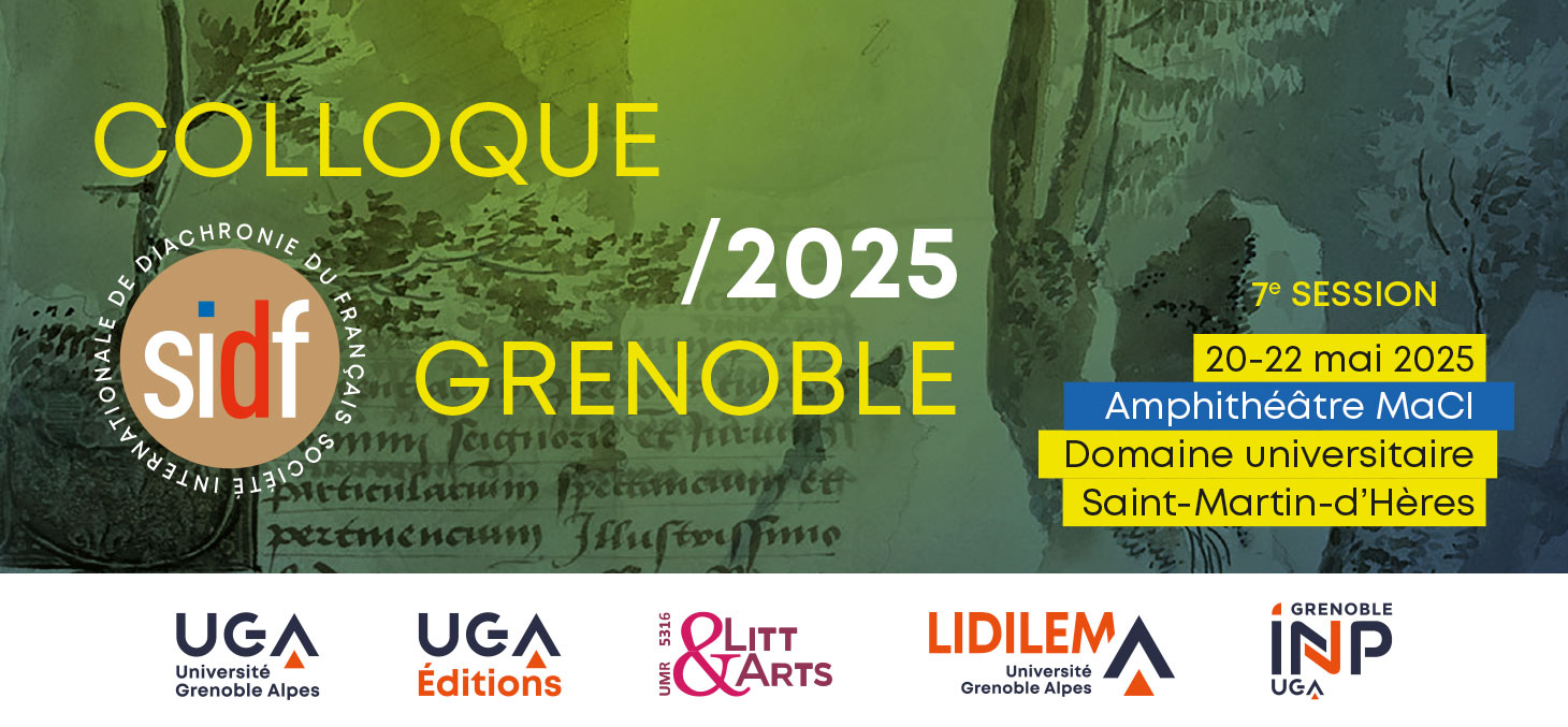 Axe 1 : colloque de la Société Internationale de Diachronie du Français 2025