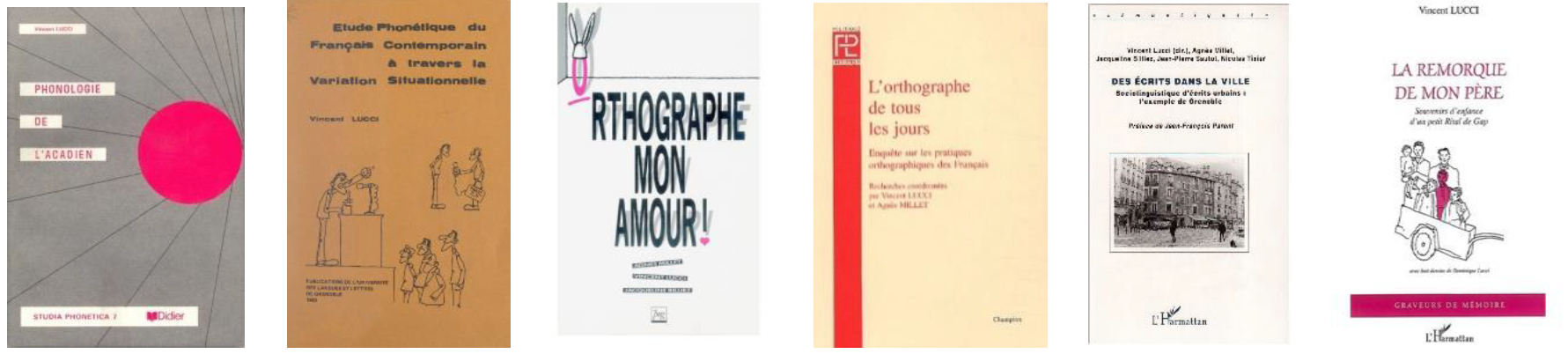 Photos de plusieurs couvertures d'ouvrages de V. Lucci